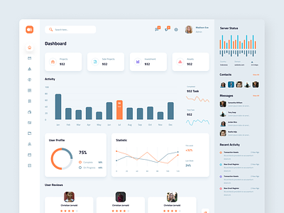 Ontrack – Clean and Neat Modern Admin Dashboard admin adobe xd business clean dashboard design figma modern professional ui ui design uiux