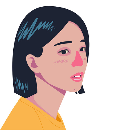 Portrait girl illustration portrait vector