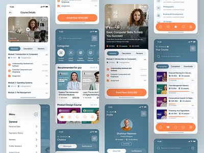 Online Course Mobile App course devignedge e course edtech education education startup elearning exam learning learning platform lesson mobile app online course popular design progress shahinurstk02 student study study app uiux design
