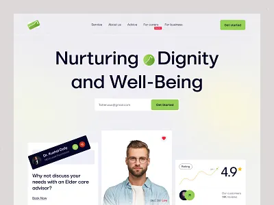 Well-Being Website clean design doctor drugs elderly care health health care healthcare home page hospicre hospital landing page medicaine medical medical care minimal modern science service website