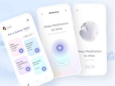 Meditation app design mobile app app design app designer app developer app development calming app cute app fitness app meditation meditation app meditation app design mindfulness mobile app design modern app ui animation ui kit wellness wellness app