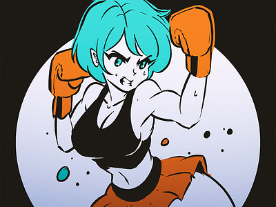 Boxer Girl anime boxing challenge character design girl illustration inktober manga oc