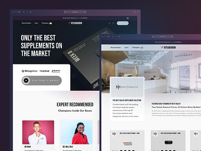 Vitaboom profile page-boom branding dashboard design graphic design illustration landing page shop store ui website