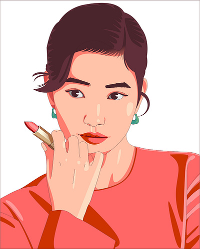 Suzzy Bae cartoon korean vector