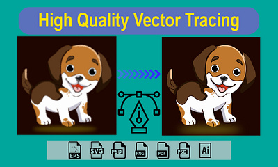 Vector Tracing, High quality vector illustration, vector art art cartoon charecter dog flat design illustration line art logo logo design procreate redesign redrawing tracing vector vector tracing
