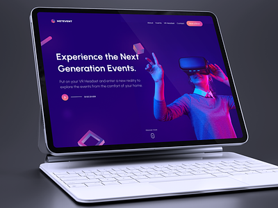 Home Page First Fold of a Virtual Reality Events Platform desktop events first fold home page metaverse ui user experience user interface ux virtual reality vr website