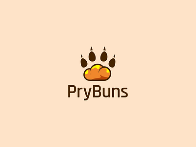 Logo Design For PryBuns. abstract abstract logo animal brand design brand identity branding branding design bun logo design food food logo graphic design logo logoportfolio paw