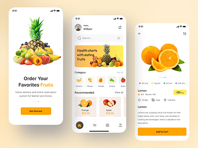 Fruits Mobile App Design app app design e commerce design ecommerce food fruitapp fruitfrenzy fruitfulchoices fruitfulhealth fruitfullife fruits mobile app healthyeating juicyapp mobile app design mobile design mobile ui nutritionapp uidesign uxdesign