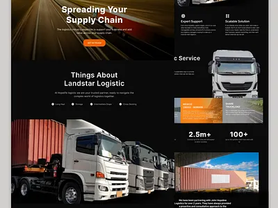 Landstar Logistic Website landing page logistic supply chain truck ui website