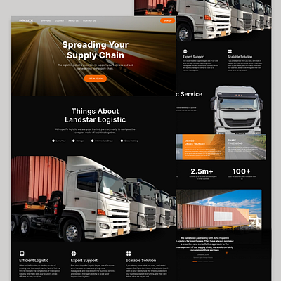 Landstar Logistic Website landing page logistic supply chain truck ui website