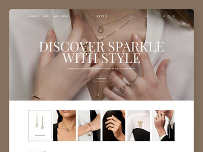 Axels – Minimalist Jewelry E-Commerce Website business clean design e commerce figma framer jewelry jewelry e commerce minimalist professional ui ui design uiux website design