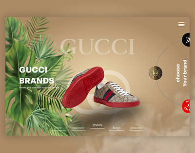 Gucci Brands UI branding design graphic design uxui website
