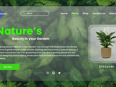 Hero Page Design with plants animation branding design graphic design logo ui