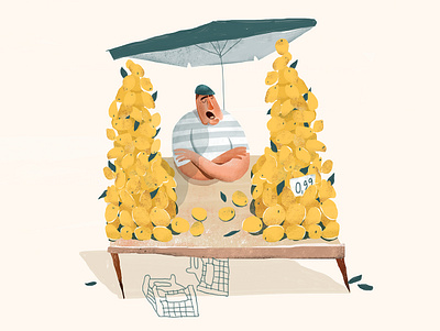 Citrus for Peachtober animation art brush greece illustration lemon market peachtober sketch umbrella