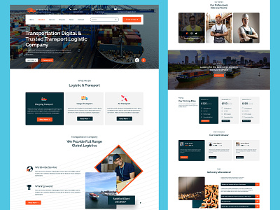 Portal - Transportation & Logistics Figma Template branding company design graphic design landing page theme transportal typography ui user experience user interface ux web design web development