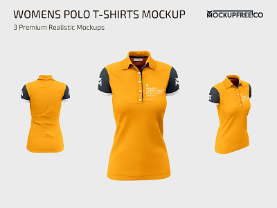 Women’s Polo T-Shirt PSD Mockup Set apparel cloth clothing design golf mockup mockups polo polo shirt poloshirt premium product psd t shirt t shirts template templates tshirt tshirts
