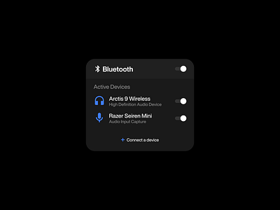 Bluetooth Devices - Modal app bluetooth clean component dark mode design design system device figma iconography icons landing page minimalist modal platform settings ui ui design ui kit widget