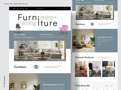 Furniture Store Web Design 3d animation app branding design furniturestore furniturewebsite graphic design illustration landingpage logo motion graphics ui ux vector websitedesign