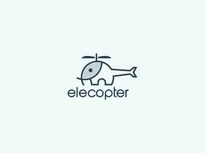 Elecopter logo animal animal logo branding creative logo elephant logo helicopter logo logo design minimal logo simple logo