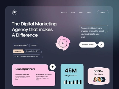 Marketing Landing page design design homepage interface landing landing page landing page ui landingpage landings minimal ui uiux ux web web designer web interface web page web ui web ux ui design website websites