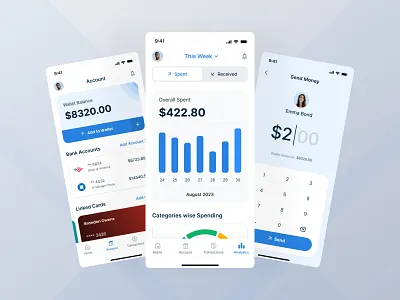Banking Mobile Application app ui application banking design figma fintech minimal mobile app pay app payment ui
