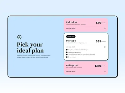 Web Elements - Tiered Pricing Tables components elemens figma minimal pastels planner pricing table rate chart saas web elements web ui website widgets