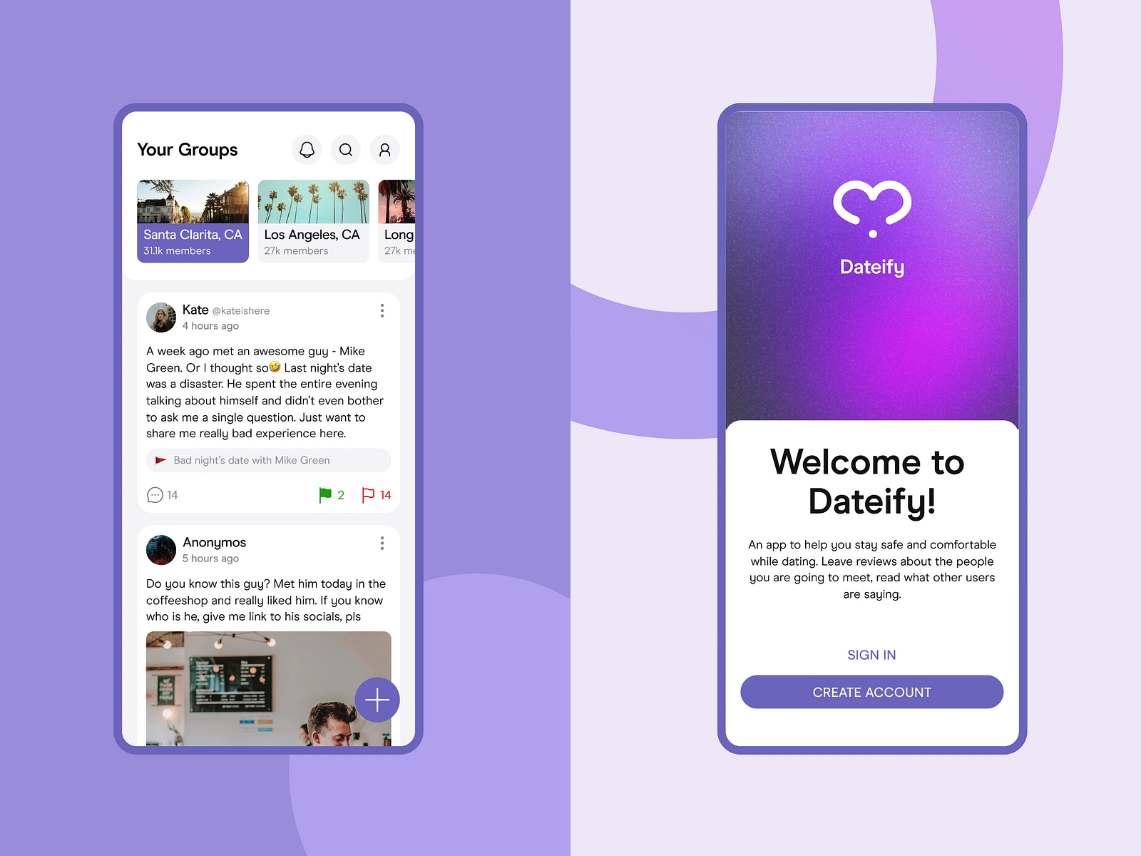 Mobile Social App Design | Dating Experience by Olya Didyk for Quality ...