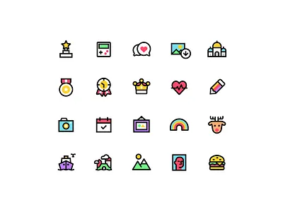 Illustrated Gaming Icons colorful game icon icons illustration line logo vector