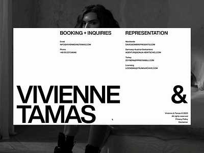 Vivienne & Tamas / Portfolio Website about page agency fashion design landing minimal photographer website portfolio portfolio website typography ui website