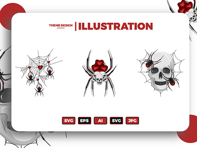 Spider Illustration app branding design graphic design halloween halloween art illustration logo love october skull skull art skulls spider spiders typography ui ux vector