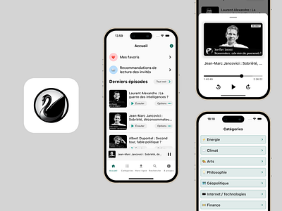 Thinkerview Podcast App android app design ios macos podcast ui