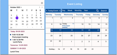 #DailyUI, Day 70, Event Listing event listing ui