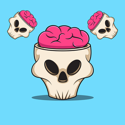 NeuroSkull adobe illustrator art branding cartoon design drawing graphic design illustration logo skull