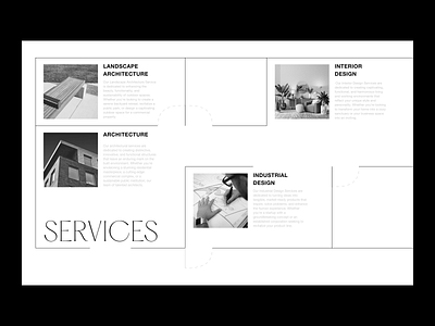 Services page for an Architect studio architect challengue concept design freelance inspiration services ui web web design work