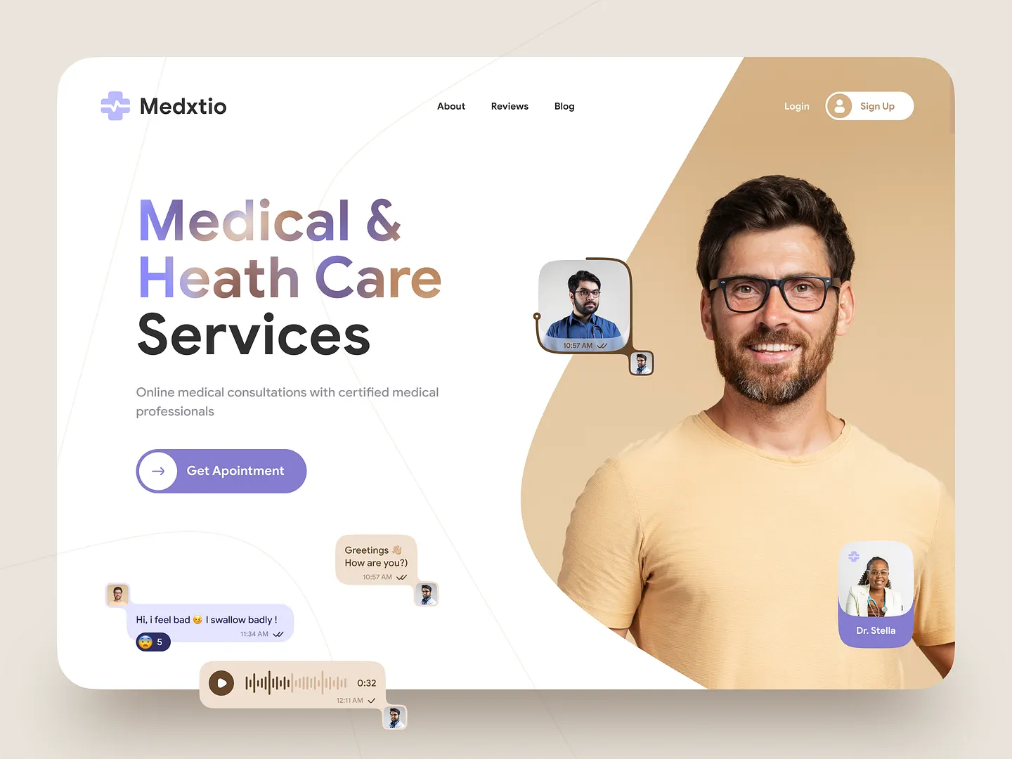 Modern Clinic Website Design for Online Medical Consultations