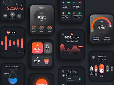Smart Watch | Workout & Health Tracking applewatch design health healthtracking smartwatch ui uidesign uiux ux watch watchdesign workout