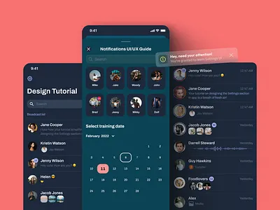 Design Tutorial for Success - App Notification UI/UX guide android app app alert app notifications calendar ui dark ios mobile mobile calendar notifications notifications ui notifications ux ui ui kit