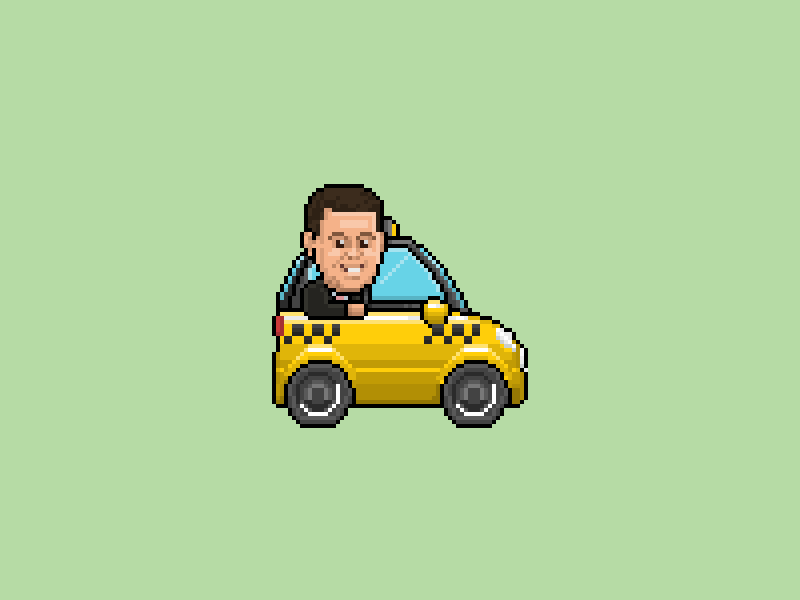 Man on a Taxi Pixel Art character animation game asset illustration pixel art sprites