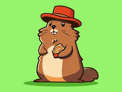flat illustration of groundhog, linear flat illustration flat illustration illustration linear illustration