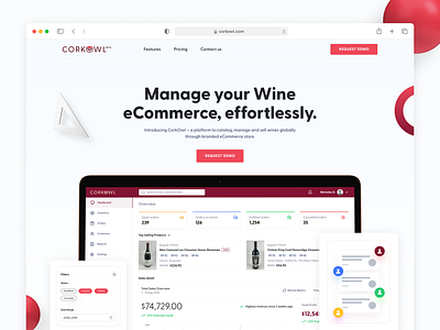 Wine E-Commerce Product Landing Page ecommerce product figma graphic design inventory management motion design product prototyping shopping ui uiux user experience design user interface design wine inventory wine product wines wireframing