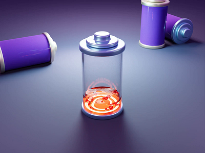 Battery recharge 3d animation battery blender