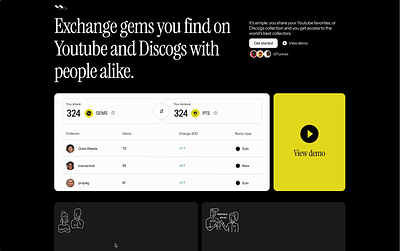 Music discovery app - landing page branding desktop landing music