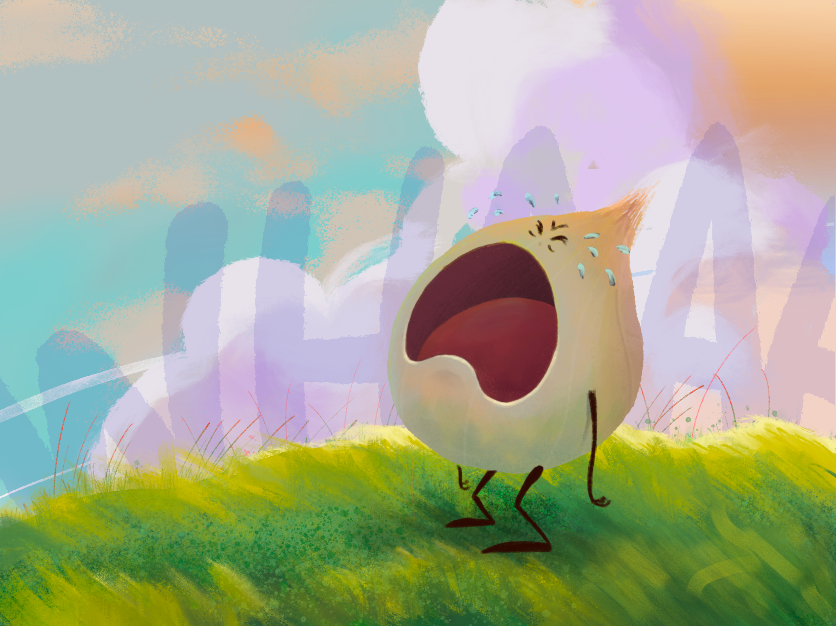 Cry Onion cartoon character design digital painting illustration painting