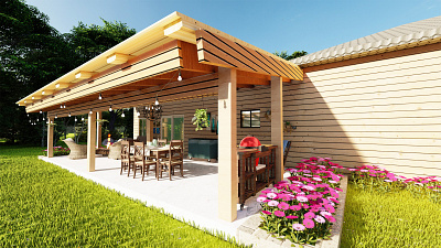 Outdoor Patio 3D Design 3d modeling 3d render 3d visualization architectural visualization backyard design outdoor patio design patio design