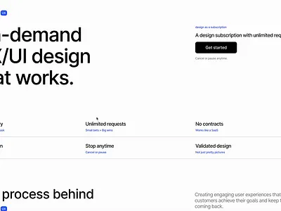 Design subscription - landing page branding design subscription desktop landing page sass
