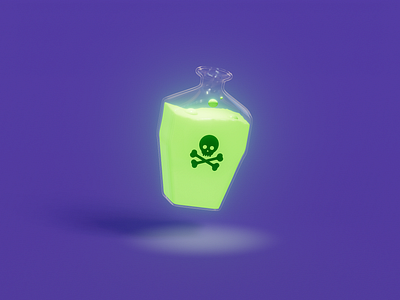 Poison Bottle 3d illustration