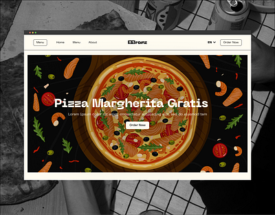 Pizzeria Website 3d bbrainz branding design graphic design illustration logo motion graphics ui