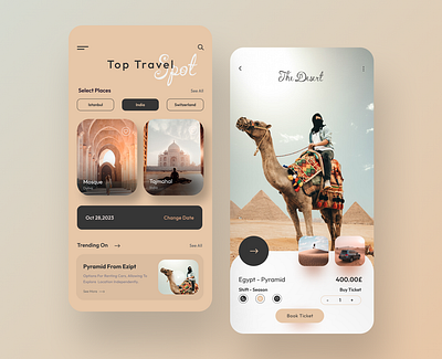 Travel Place App UI Design Concept app app design app ui branding design figma frontend design graphic design illustration landing page logo travel app design ui vector