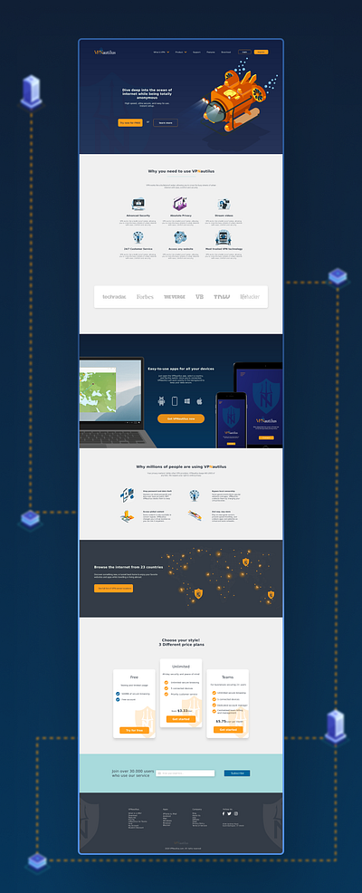 Redesign of VPN Landing Page design illustration ui ux vpn website