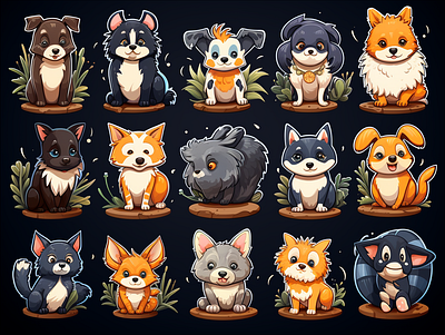 a series of stickers dall e